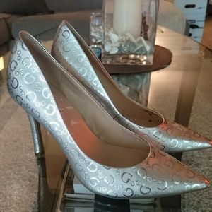 Guess Silver Metallic Heels